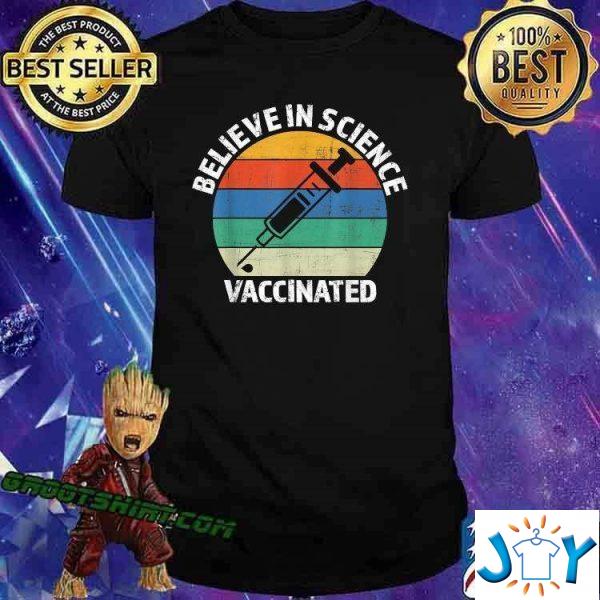 vintage retro believe in science vaccinated shirt M