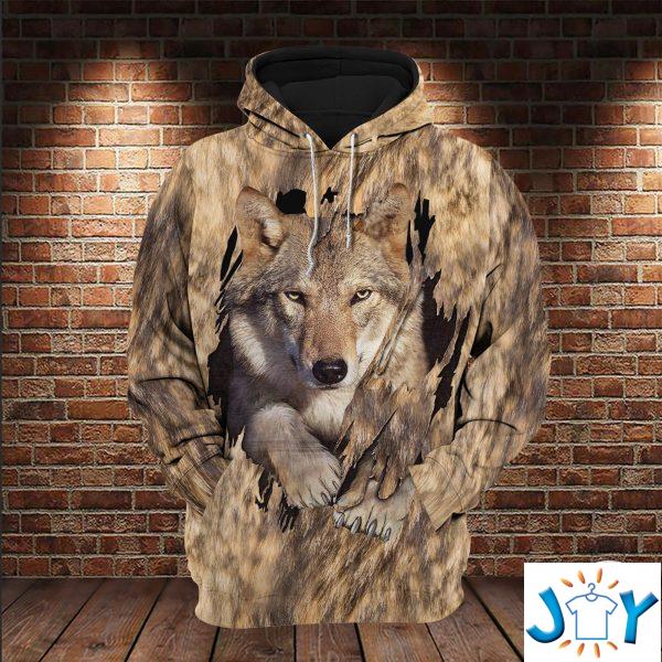 wolf camouflage d all over print hoodies