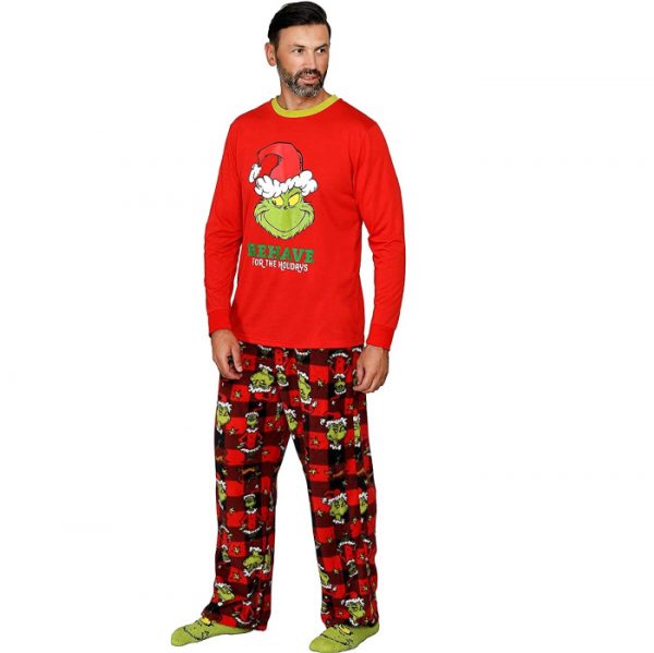 Dr. Seuss Grinch Christmas Matching Family Pajamas man