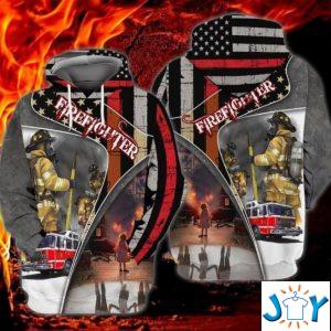 America Flag Firefighter d Hoodie