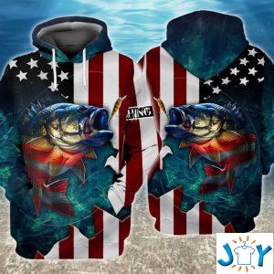 America Flag Fishing D Hoodie