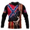 Hand Pick USA Confederate Flag 3D Hoodie