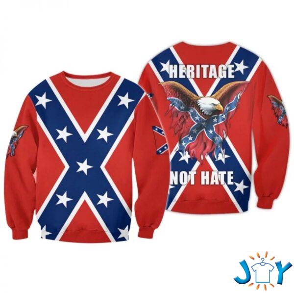 Heritage Not Hate Rebel Flag 3D Sweatshirt