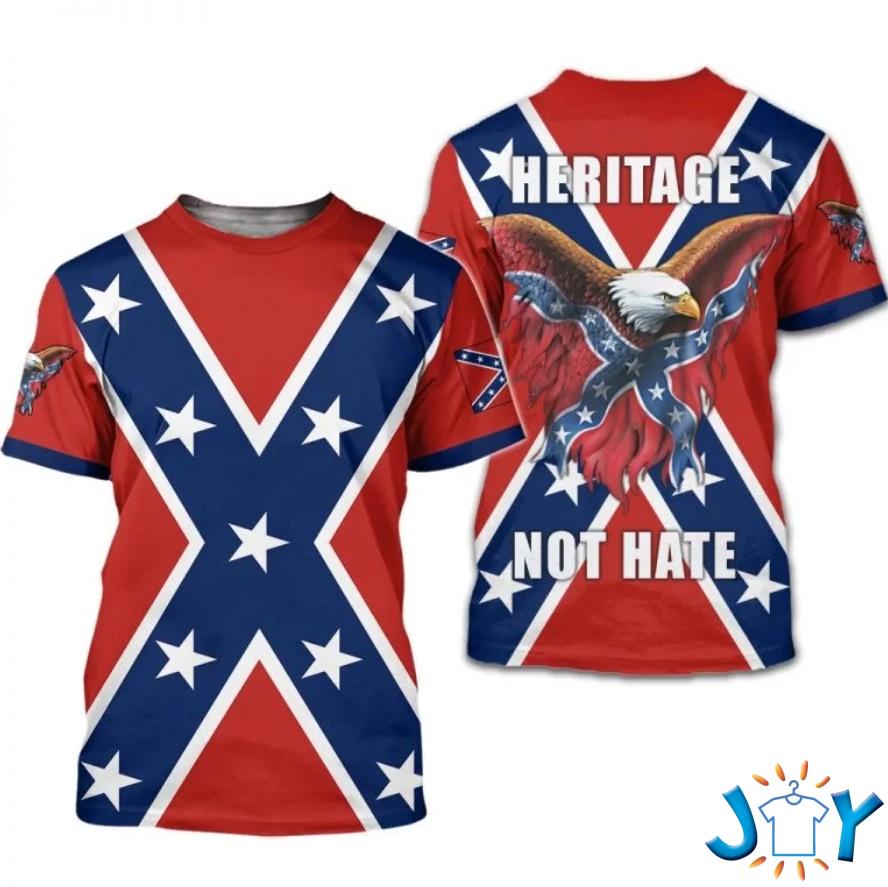 Heritage Not Hate Rebel Flag 3D T-shirt