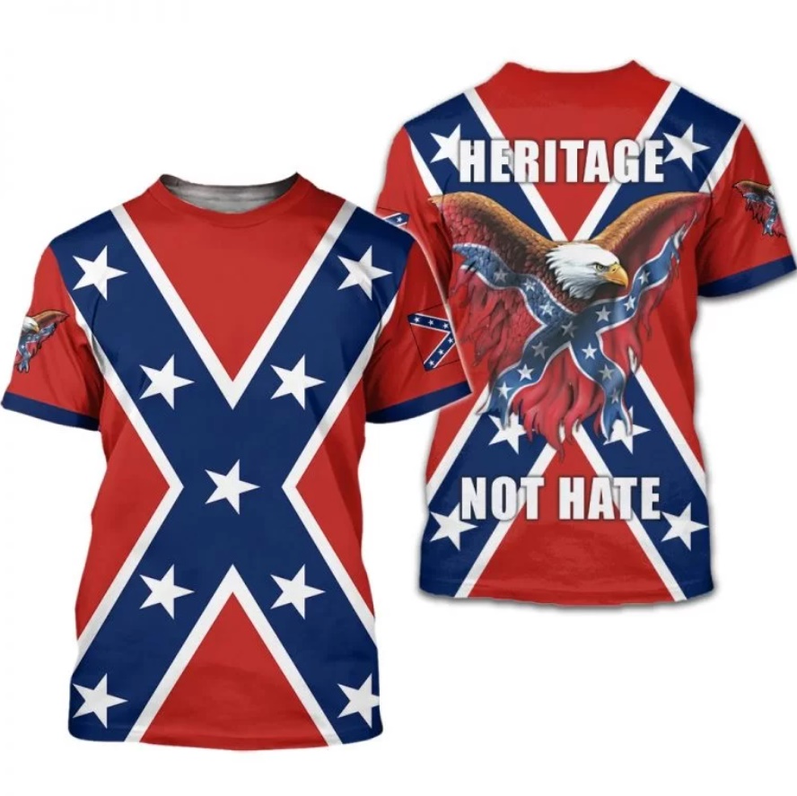 Heritage Not Hate Rebel Flag 3D T-shirt