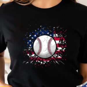 American Flag Baseball 4th of July Shirt