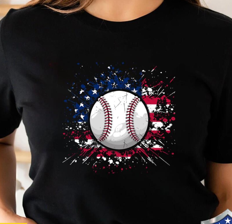 American Flag Baseball 4th of July Shirt American Flag Baseball 4th of July Shirt