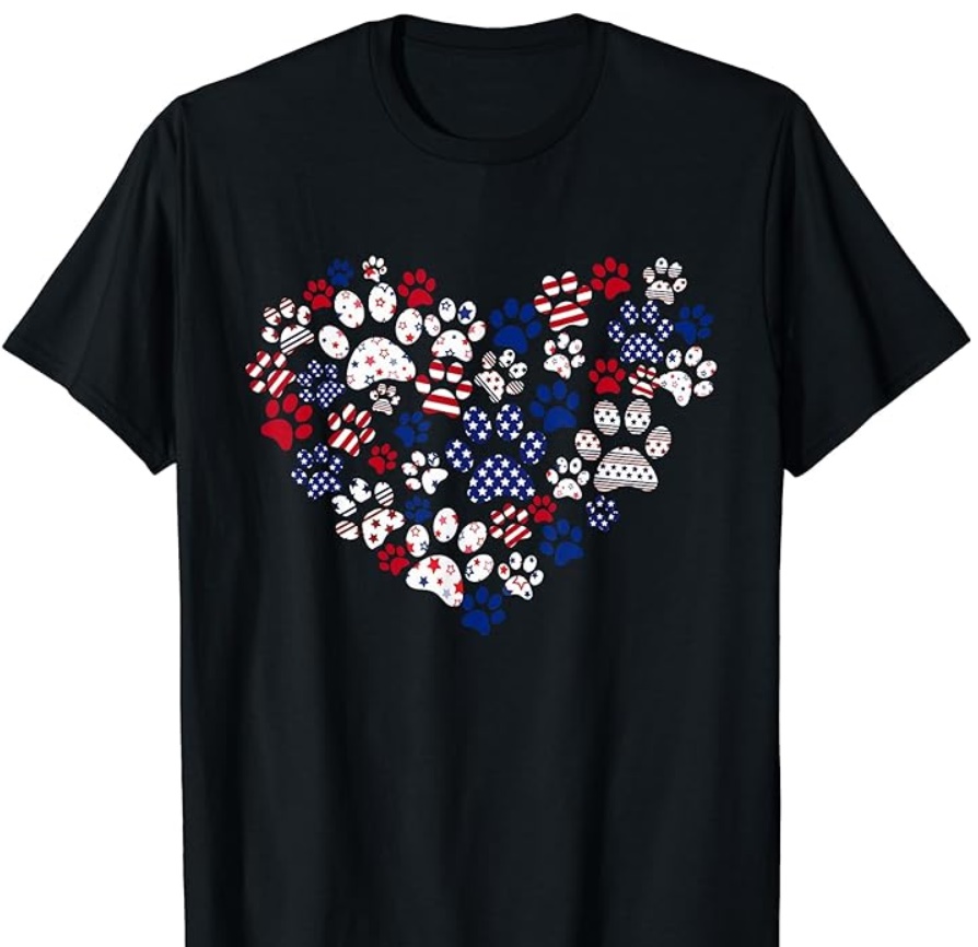Heart Dog Paw American Flag 4th Of July Shirt Heart Dog Paw American Flag 4th Of July Shirt