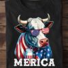 American Flag Cow Fourth of July Shirt