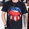 American Flag Mouth Lick Lip Fourth Of July Shirt