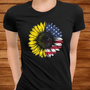 American Flag Sunflower Fourth Of July Shirt