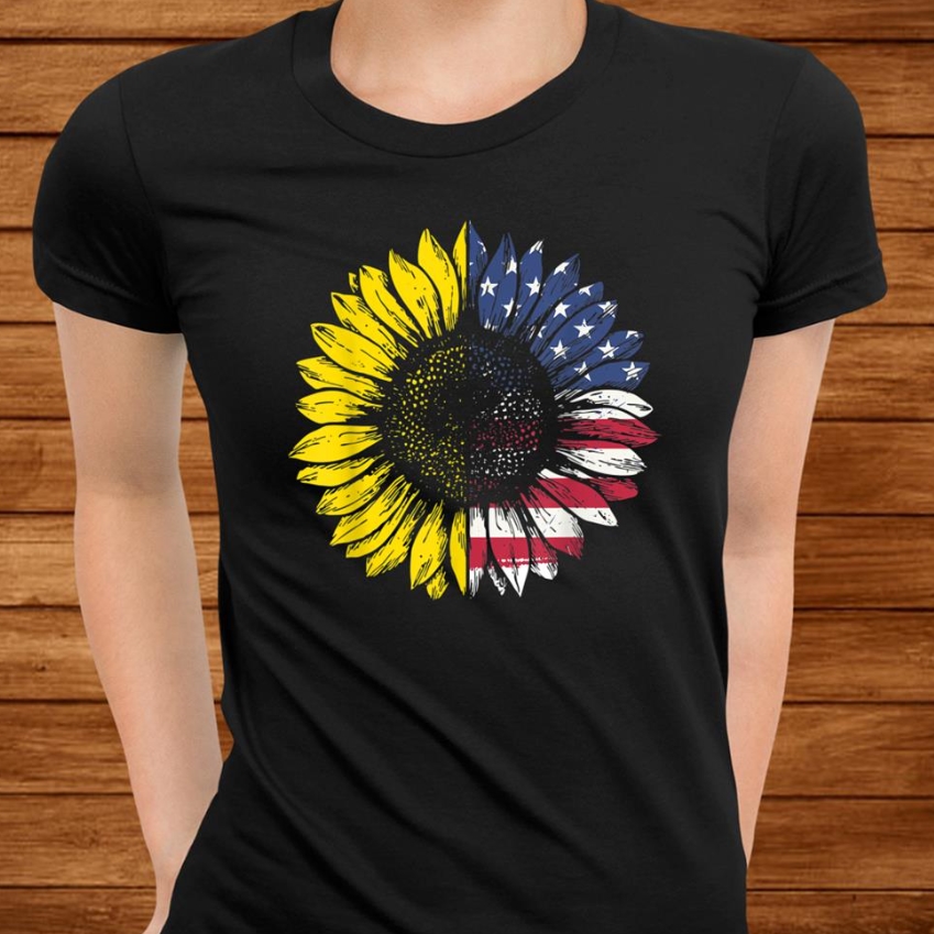 American Flag Sunflower Fourth Of July Shirt American Flag Sunflower Fourth Of July Shirt