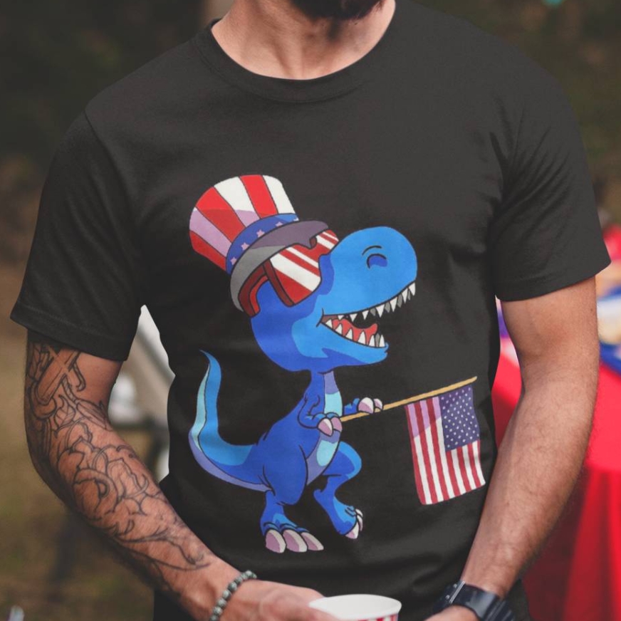 Cute American Flag Dinosaur Fourth Of July Shirt Cute American Flag Dinosaur Fourth Of July Shirt