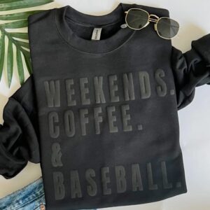 Weekends Coffee & Baseball Embroided Sweatshirt