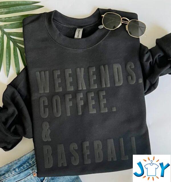 Weekends Coffee & Baseball Embroided Sweatshirt