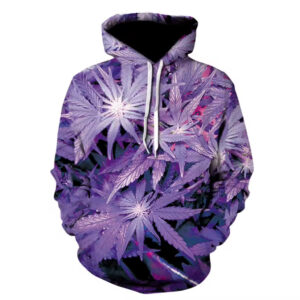 Purple Weed Hoodie, All Over Printed