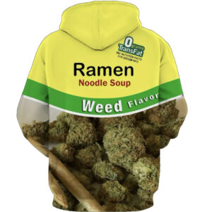 ramen noodle weed hoodie-back
