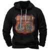Black Vintage Route 66 Hoodie