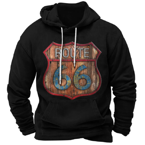 Black Vintage Route 66 Hoodie