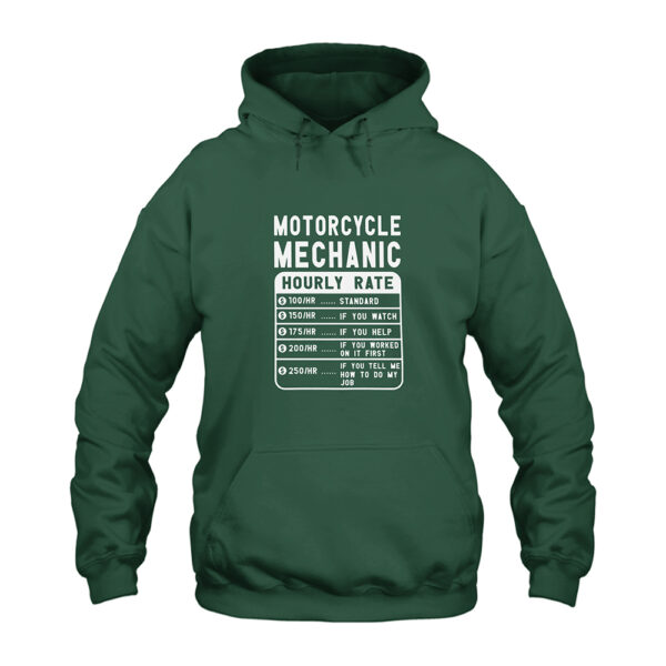 Motorcycle Mechanic Flat Hourly Rate Hoodie