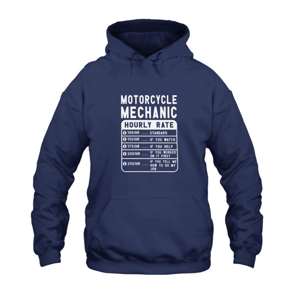 Motorcycle Mechanic Flat Hourly Rate Hoodie
