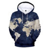 Navy World Map Hoodie