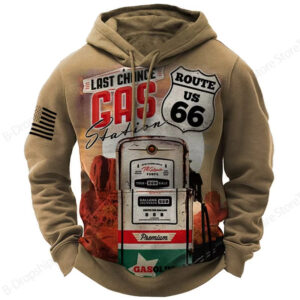 Vintage Last Chance Gas Station Route 66 Hoodie
