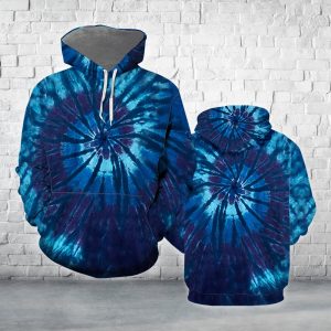 Liquid Blue Spiral Streak Hoodie