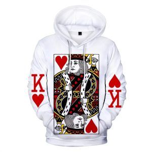 Playing Card Poker King of Hearts Hoodie