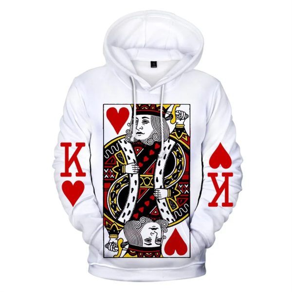 Playing Card Poker King of Hearts Hoodie
